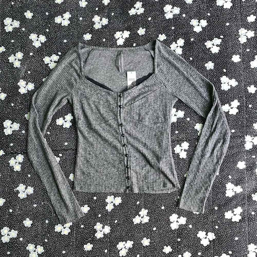 Anthropology lace trip sweater (NWT)